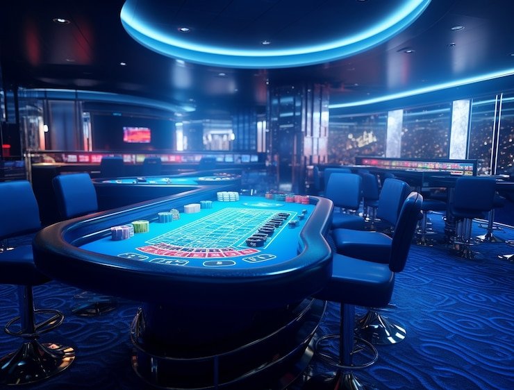 Antarmuka meja blackjack jeju slot dengan dealer video langsung dan panel taruhan